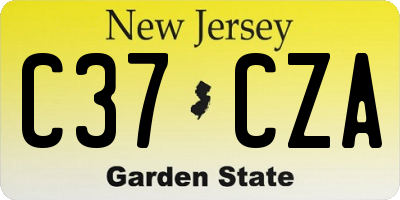 NJ license plate C37CZA