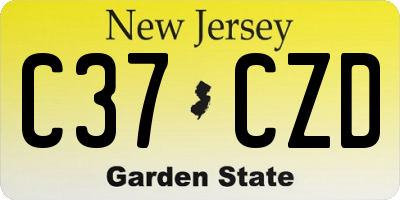 NJ license plate C37CZD