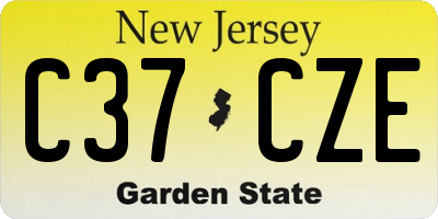 NJ license plate C37CZE