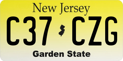 NJ license plate C37CZG