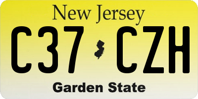 NJ license plate C37CZH