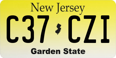 NJ license plate C37CZI
