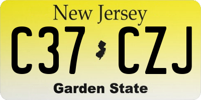 NJ license plate C37CZJ