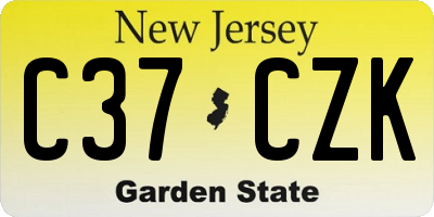NJ license plate C37CZK