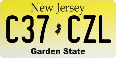 NJ license plate C37CZL