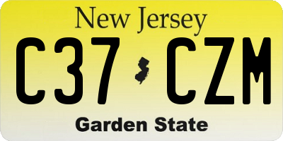 NJ license plate C37CZM