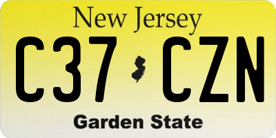 NJ license plate C37CZN
