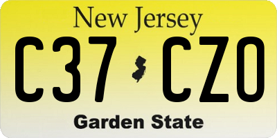 NJ license plate C37CZO