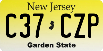 NJ license plate C37CZP