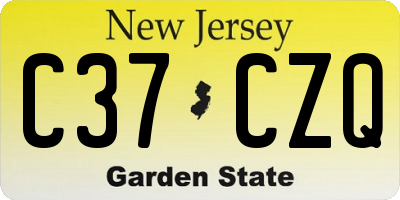 NJ license plate C37CZQ