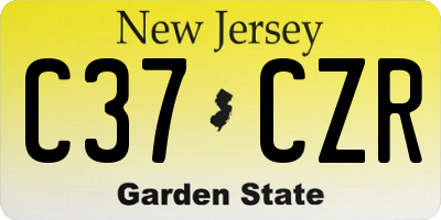 NJ license plate C37CZR