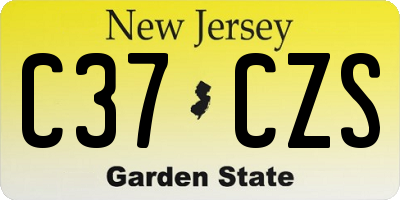 NJ license plate C37CZS