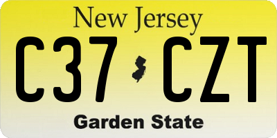 NJ license plate C37CZT