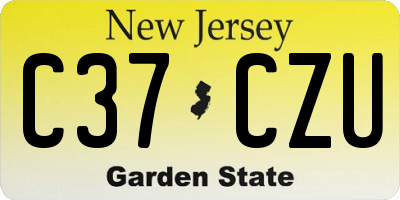NJ license plate C37CZU