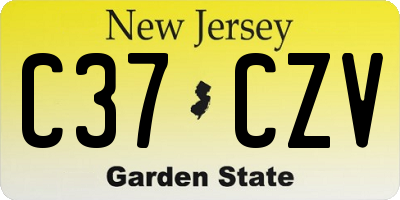NJ license plate C37CZV