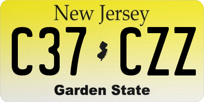 NJ license plate C37CZZ