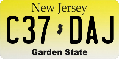 NJ license plate C37DAJ