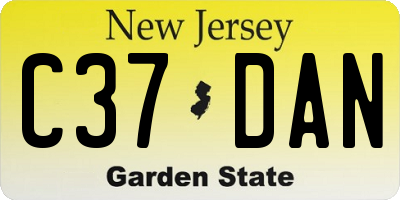 NJ license plate C37DAN