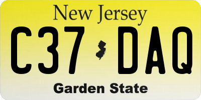 NJ license plate C37DAQ