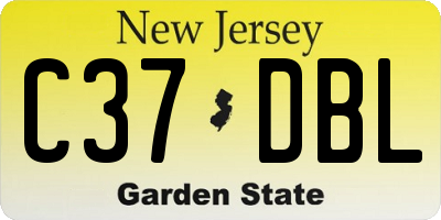 NJ license plate C37DBL
