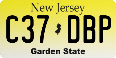 NJ license plate C37DBP