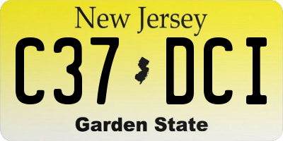 NJ license plate C37DCI