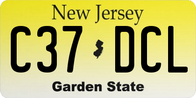NJ license plate C37DCL
