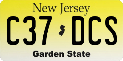 NJ license plate C37DCS