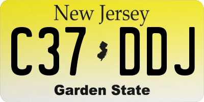 NJ license plate C37DDJ