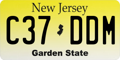 NJ license plate C37DDM
