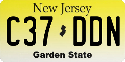 NJ license plate C37DDN