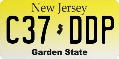 NJ license plate C37DDP
