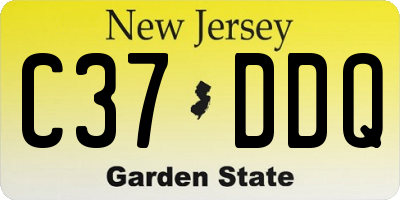 NJ license plate C37DDQ
