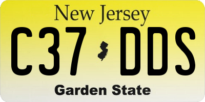 NJ license plate C37DDS
