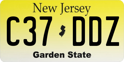 NJ license plate C37DDZ