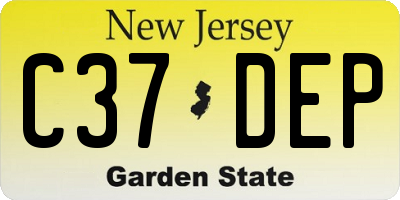 NJ license plate C37DEP