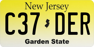 NJ license plate C37DER