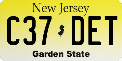 NJ license plate C37DET