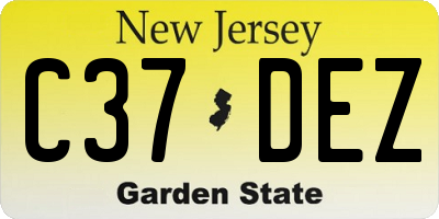 NJ license plate C37DEZ