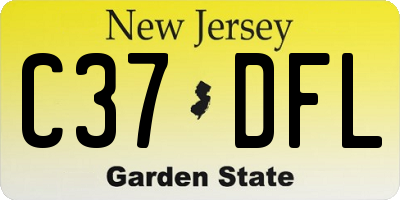 NJ license plate C37DFL
