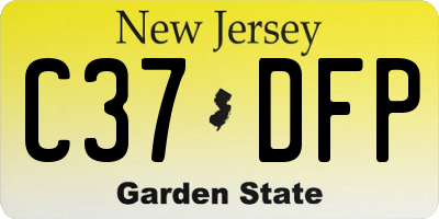 NJ license plate C37DFP