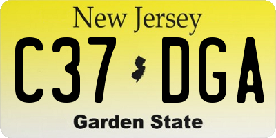 NJ license plate C37DGA