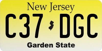 NJ license plate C37DGC