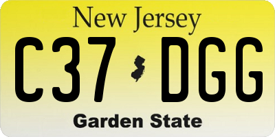 NJ license plate C37DGG