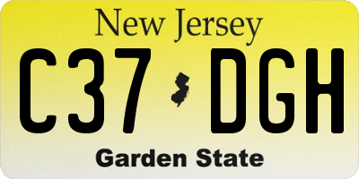 NJ license plate C37DGH