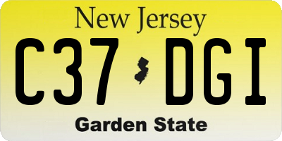 NJ license plate C37DGI