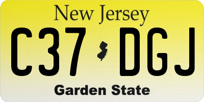 NJ license plate C37DGJ