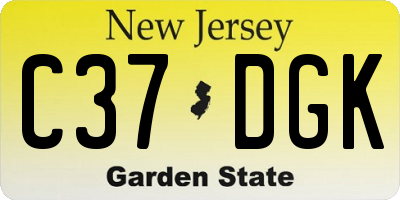 NJ license plate C37DGK