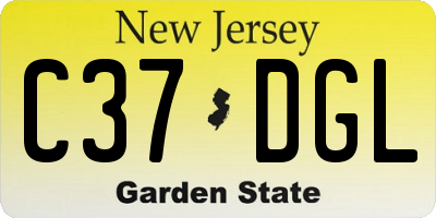 NJ license plate C37DGL