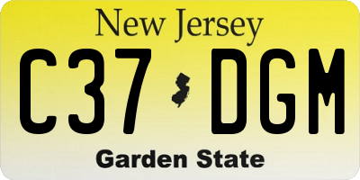 NJ license plate C37DGM